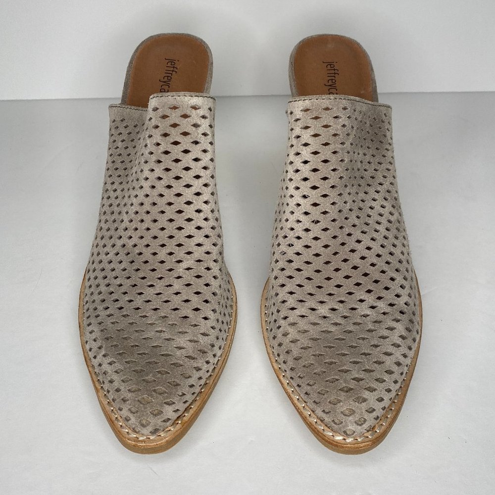 Jeffrey Campbell Perforated Suede Mules Size 8.5